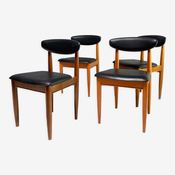 Ensemble de 4 chaises de salle à manger du milieu du siècle des années 1970 par Schreiber