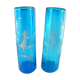 Pair of blue glass vases in the taste of Mary GREGORY
