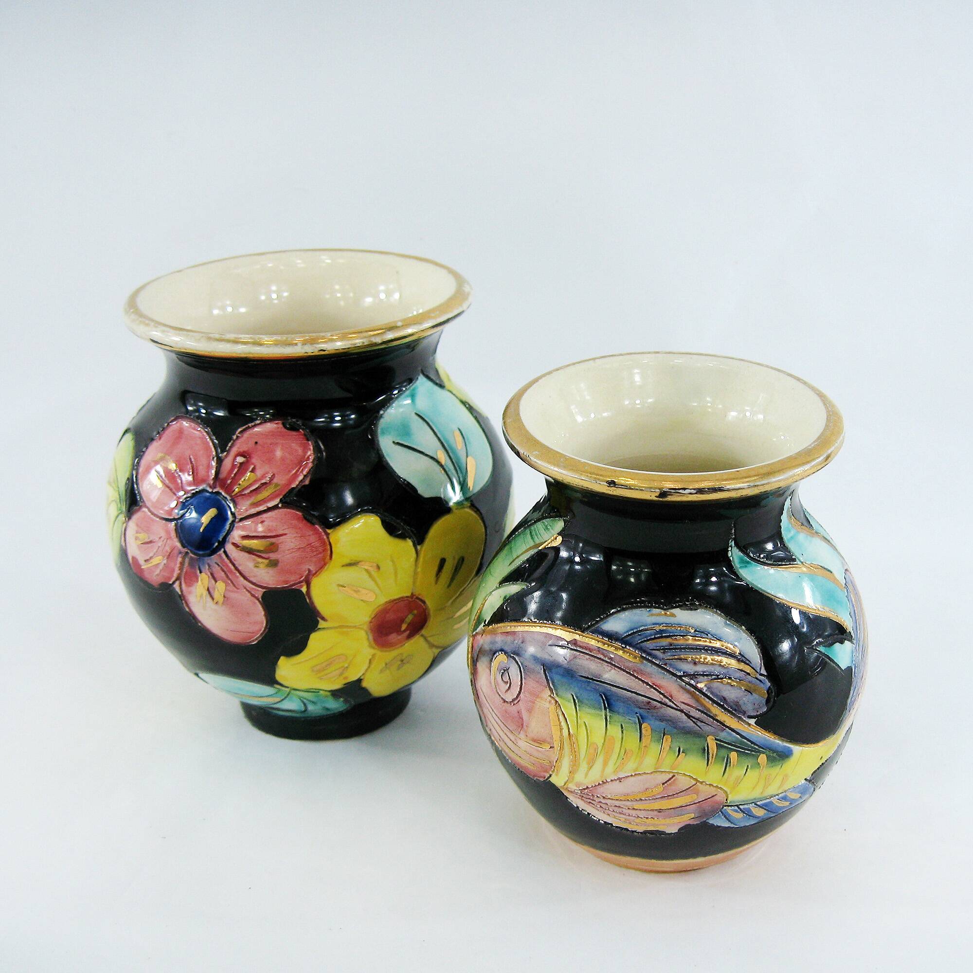 Small ceramic vases from Monaco - Vallauris France - vintage 50s