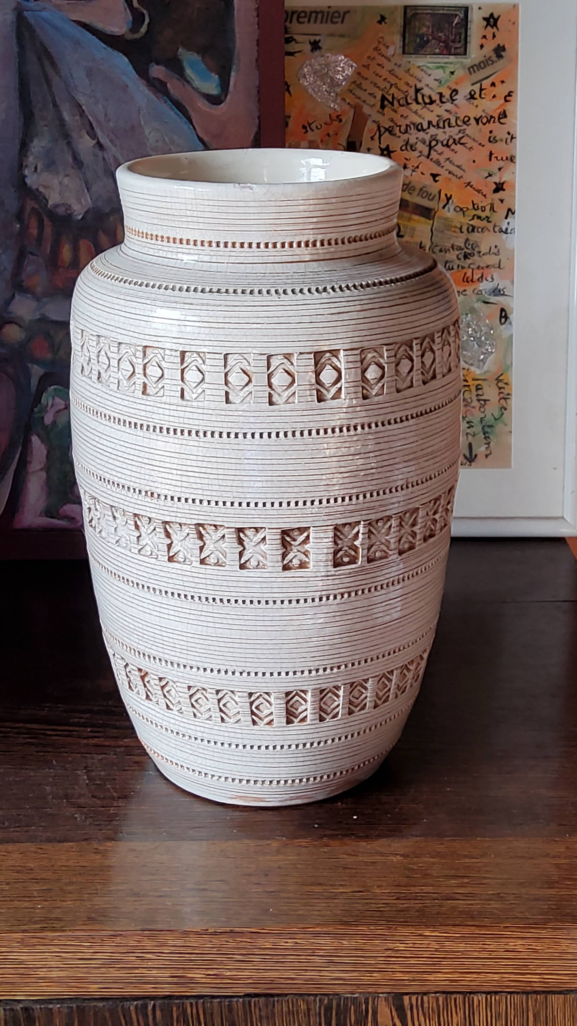 Ceramic vase by Aldo Londi for Bitossi 30cm 1950