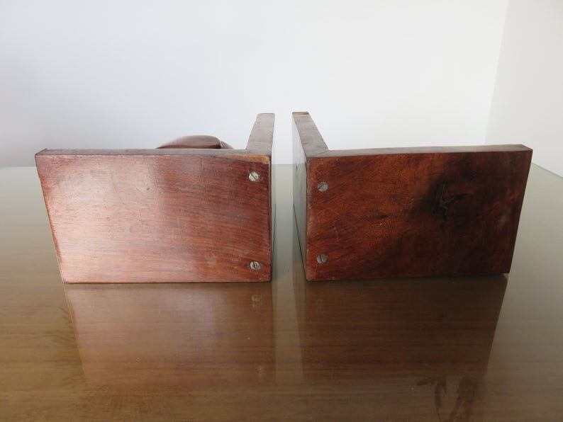 Pair of greenhouse pounds "heron" in wood and brass 70s