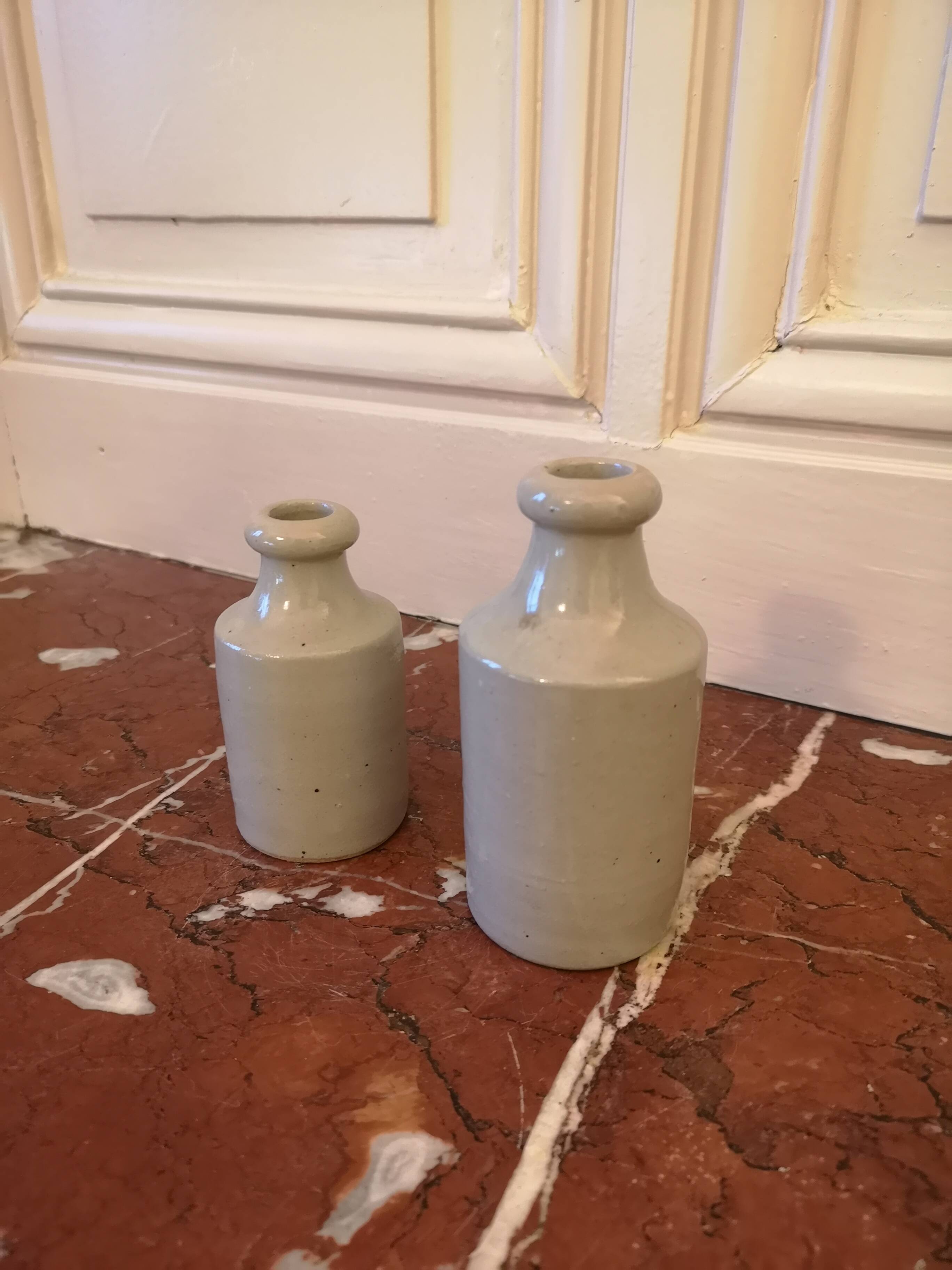 Old Mercury vials from the Dourdon Brothers Paris in sandstone
