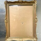 Cadre ancien en bois doré 28 cm x 22 cm Verre CONVEXE