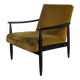 Vintage Yellow Fabric Armchair: Mid-Century Modern Lounge Chair