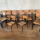 Serie set of 27 school chaises mullca 510 pieds fuseau vintage 1960