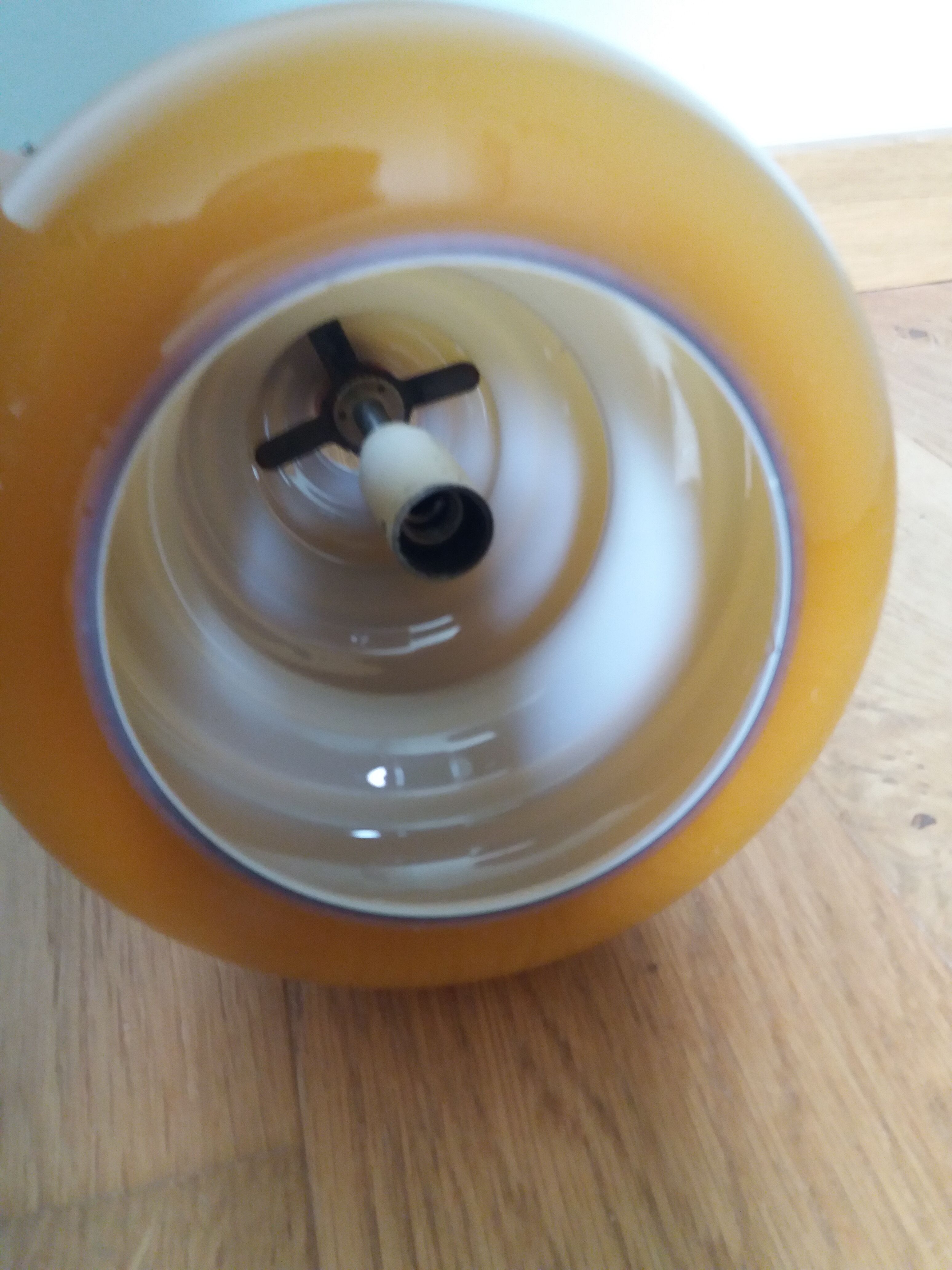 Caramel opaline glass hanging lamp