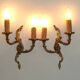 Pair of Elegant French Bronze Opposite Acanthus Leaf Double Wall Sconces