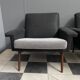 set of two black and white arm chairs 1960s