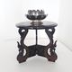 Pedestal table / asian tripod plant holder - black lacquered wood - 1970