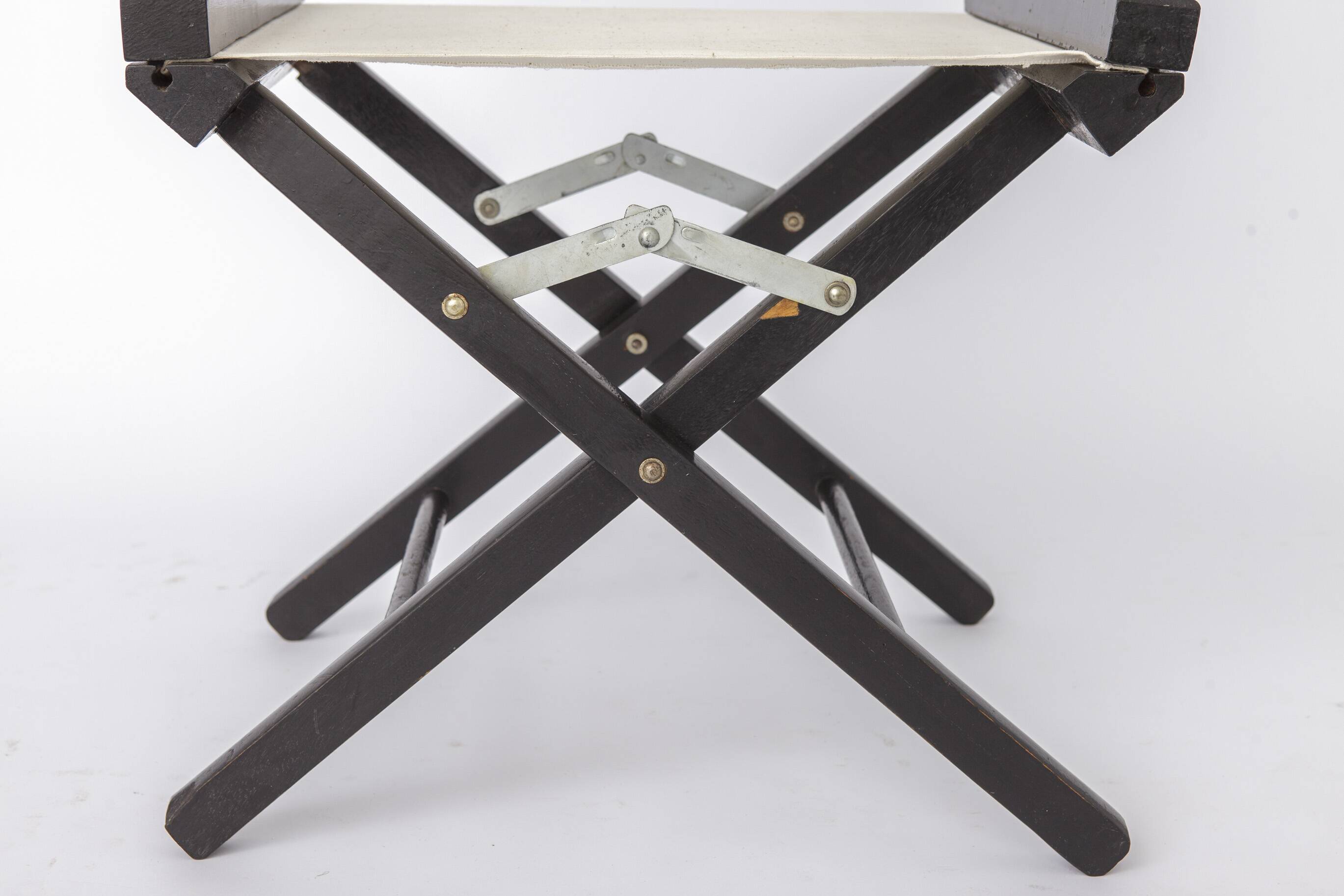 Pair of Vintage Director’s Chairs, 1970s Folding Chairs, Black Beech Wood