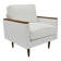 Fauteuil cube original des années 70, entièrement restauré, bouclé blanc