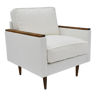 Original 70's armchair cube, fully restored, white bouclé