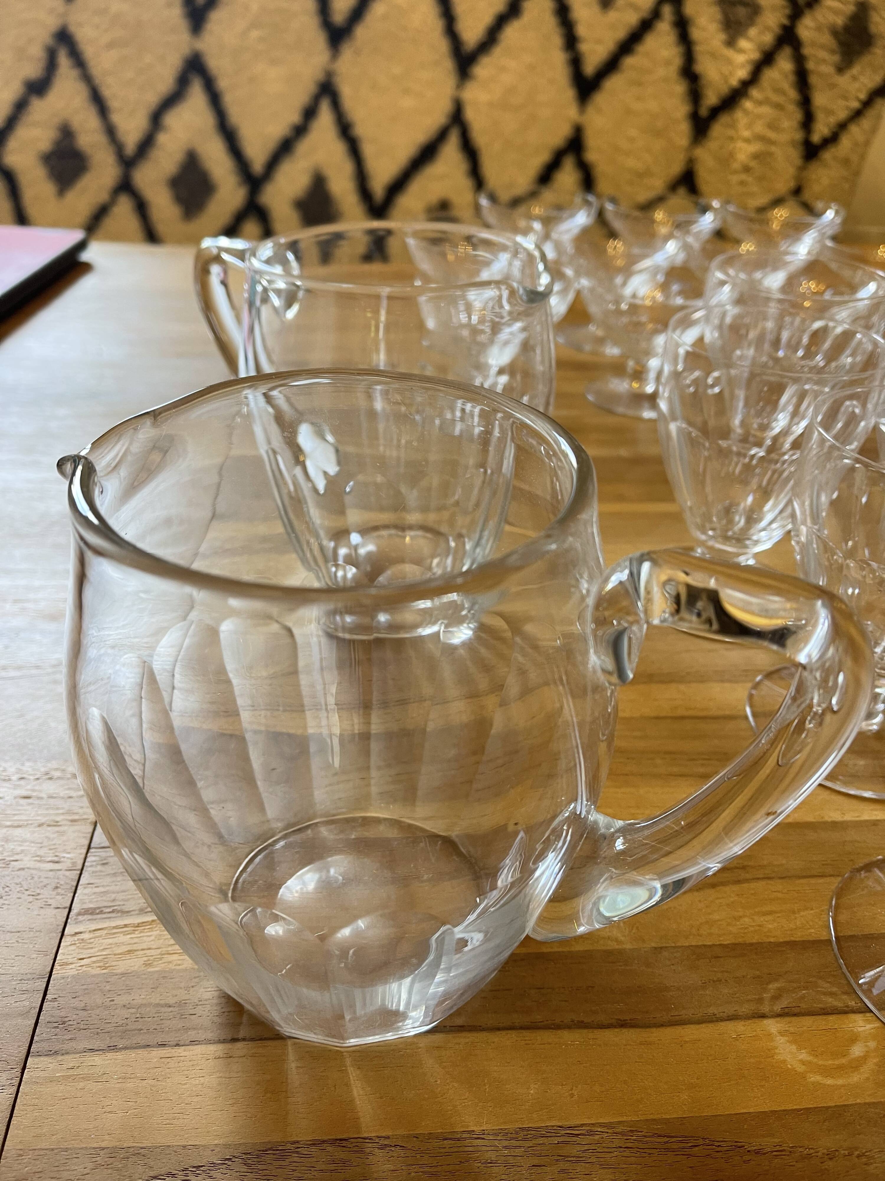 Crystal service of 44 glasses and 2 pitchers from the 1930s