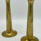 Paire de bougeoirs scandinaves en laiton, Danemark 1960's