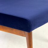 Dark blue velvet lounge chair, 1970s