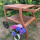 Exotic wood serving trolley