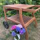 Exotic wood serving trolley