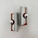 Space age aluminium with orange inside wall lamp sconce , 1970s