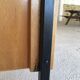 Desk with drawers and tubular metal feet