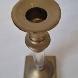 Bougeoir en laiton et verre