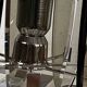 Grey smoked glass and stainless steel table lamp design Veca