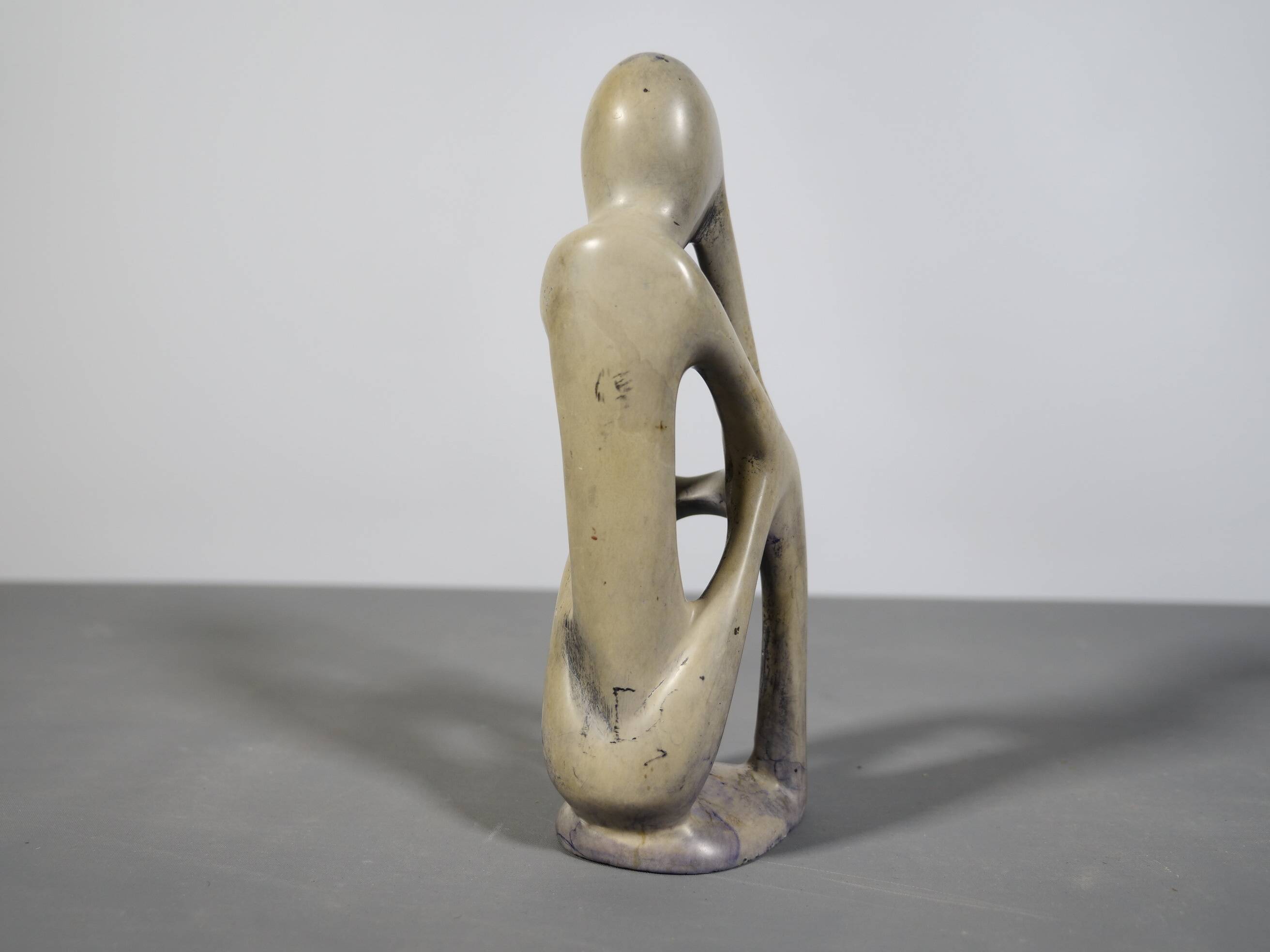 Design Soapstone Sculpture “The Thinker”, 1970s