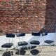 Lot 4 chaises vintage skaï noir et métal chromé
