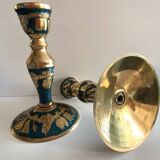 Atypical duo of candlesticks, candle holders, copperware from cerdon