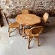 Salle à manger en rotin : 1 table + 4 chaises