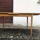 Blonde wooden table with extensions, vintage 1960s.