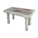 Wooden footrest in his white patina