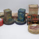 Set of eighty-two metal food boxes 1940'