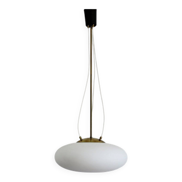Italian Brass Model 1104 Chandelier from Stilnovo, 1950s