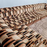 Midcentury modular sofa Laauser vintage 'Earth tones'