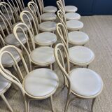 Set of 24 bistro chairs Thonet light curved wood & Skai GO IN Germany