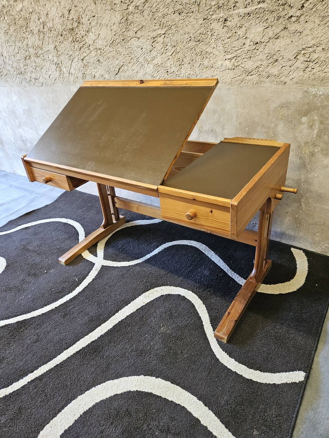 Architec pine desk 1970" suspended