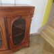 Curved showcase library carved wood 2 doors mahogany English style