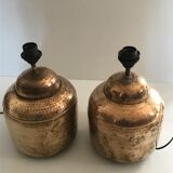 Vintage hammered brass lamp