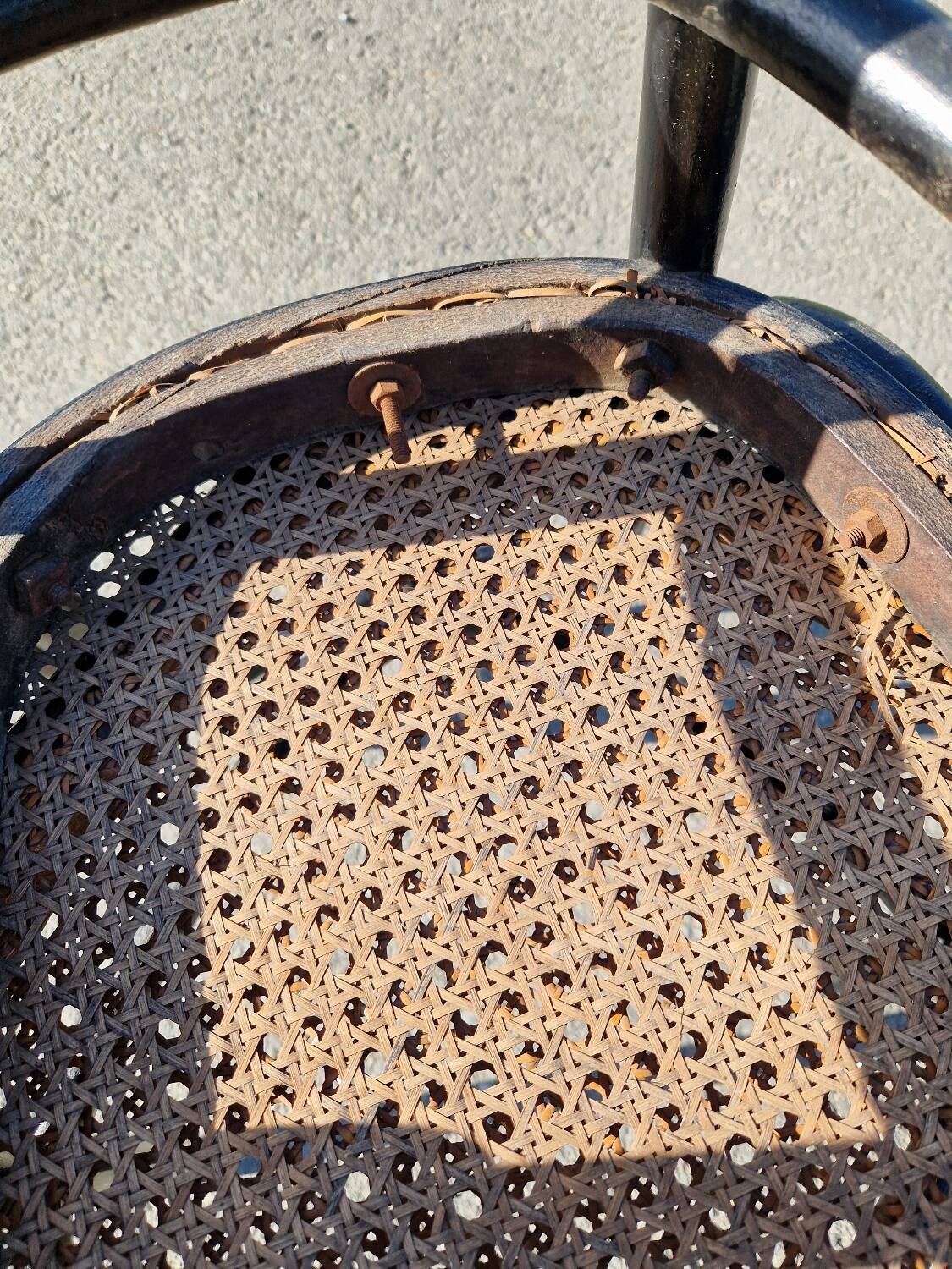 Set of 2 cane bistro chairs