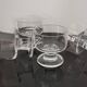 6 transparent cavalier cups thick vintage glass base 1970s