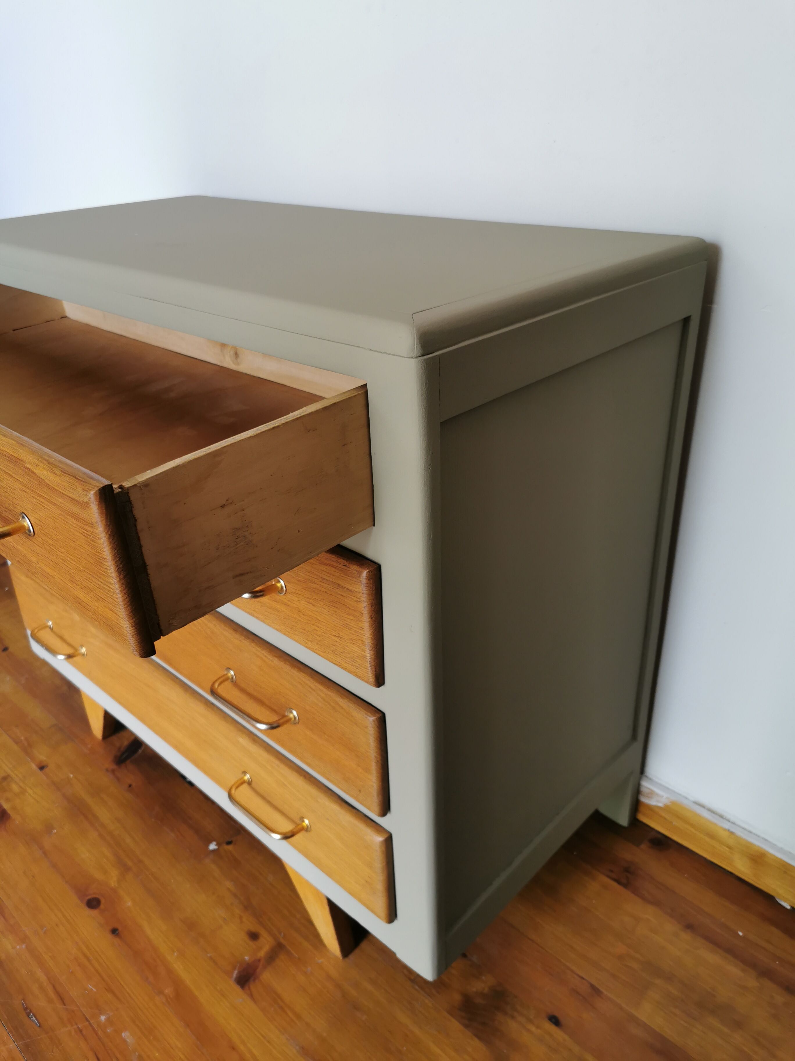 Vintage dresser revamped compass feet