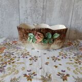 Longchamp jardinière in ironstone and Art Nouveau barbotine.