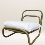 Pair of curved bamboo armchairs