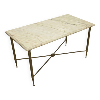 Table basse en marbre et piétement en laiton hauteur 46 cm