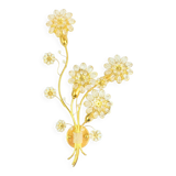 Large Gilt Brass & Crystal Flower Shape Wall Light from Palwa, 1970s