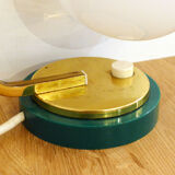 Golden lamp & opal globe