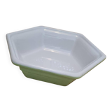 Hexagonal serving dish Emile Henry Green and White model Gastron