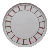Round Basque dish green and red porcelain