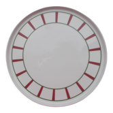 Round Basque dish green and red porcelain