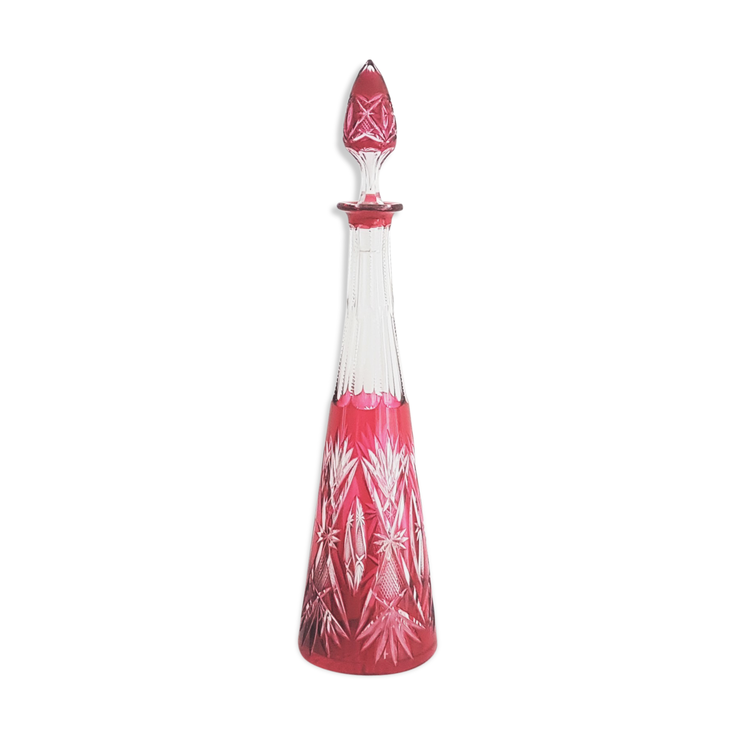 Val Saint Lambert ruby-coloured carafe